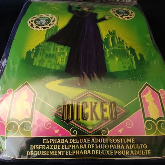 Womens Wicked Oz Movie Elphaba Deluxe Adult Large 12-14 Witch Halloween Costume - Picture 7 of 13